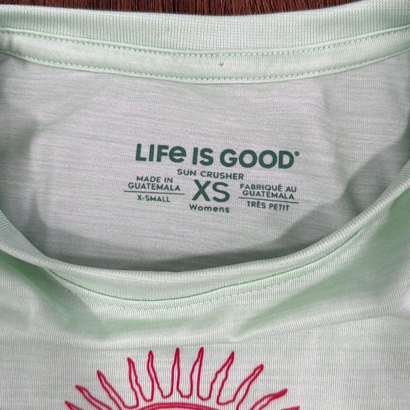 NWT Life is Good Sun Crusher UPF 50+ Wicking Sunrise Sunset XS Light Green - Picture 5 of 7